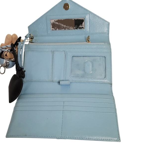 Tory Burch Robinson Envelope Wristlet- Wallet- Clutch Bag- Blue - Picture 7 of 8